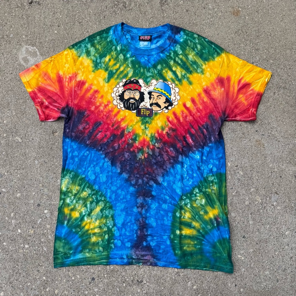 Rare Flip Skateboards Cheech and Chong Tie Dye Tee Size Medium